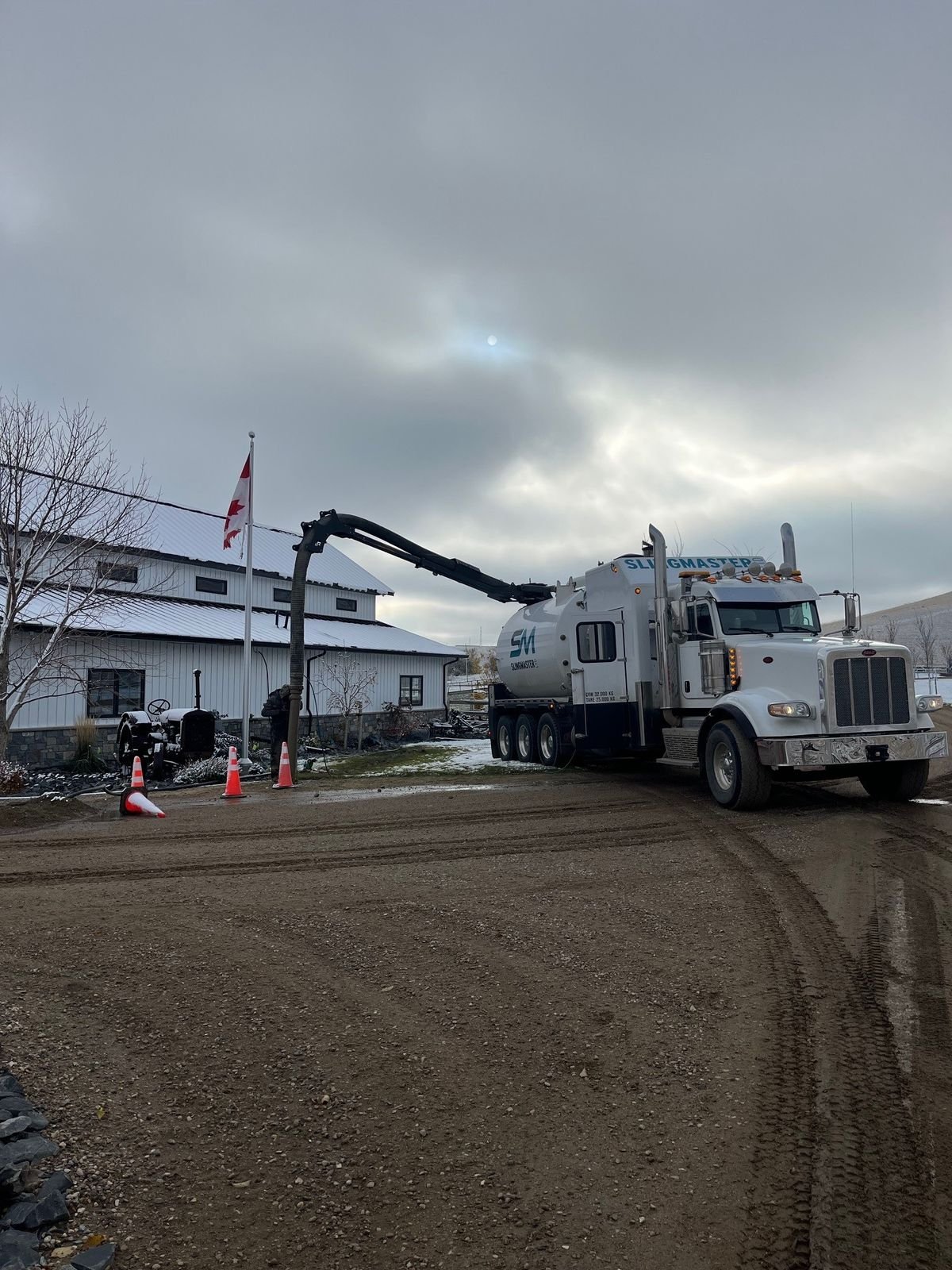 Hydrovac trench opened over existing underground utilities